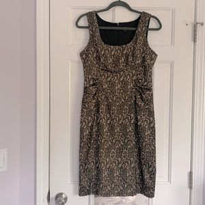Gold-black Ann Taylor Midi Dress Size 4